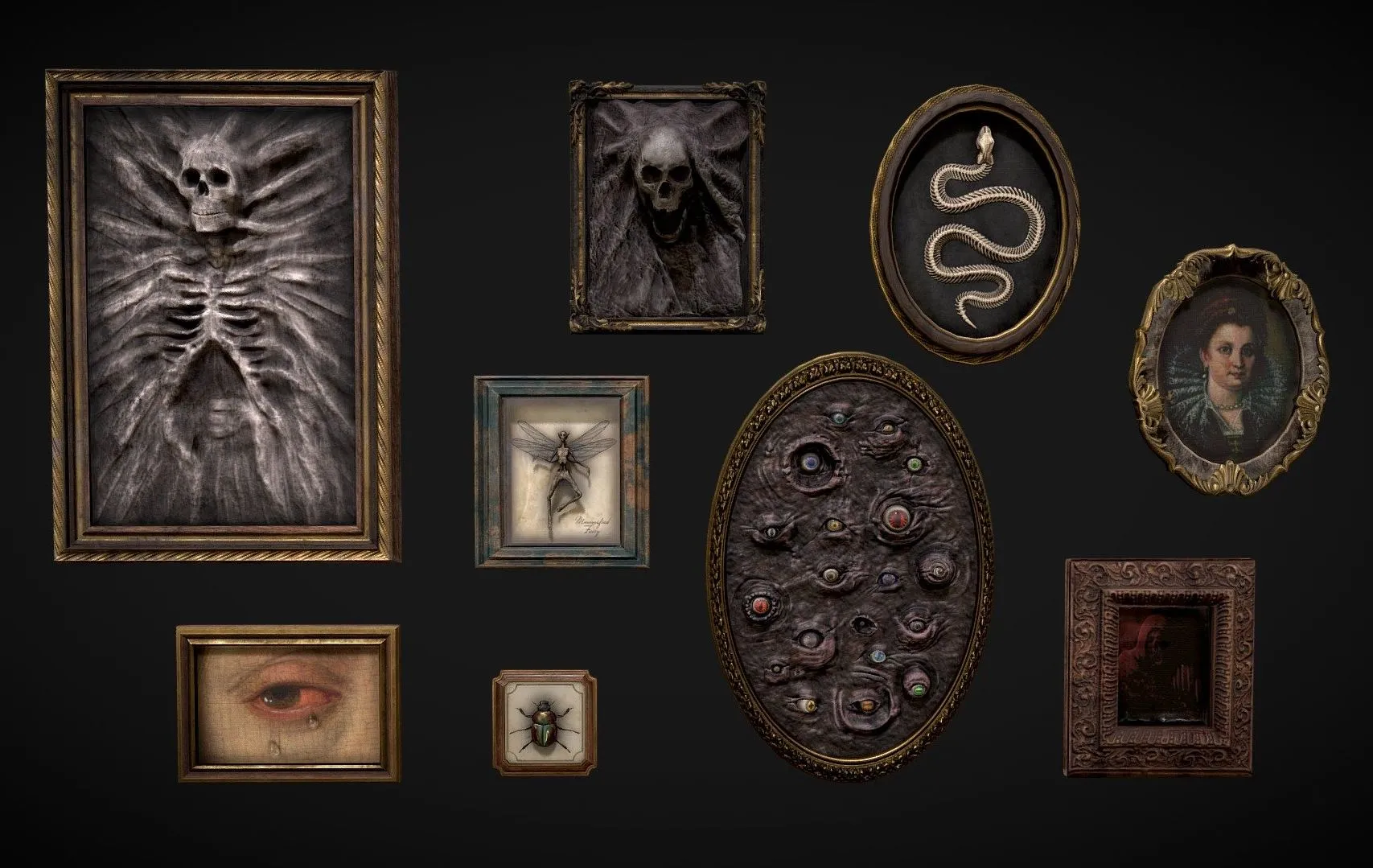 PBR Game 3D Models – Paintings Wall Decorations Low Poly Pack