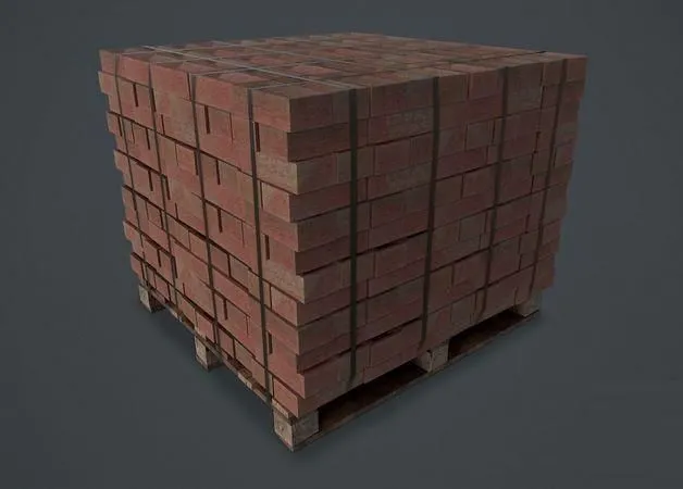 PBR Game 3D Models – Pallet of Bricks
