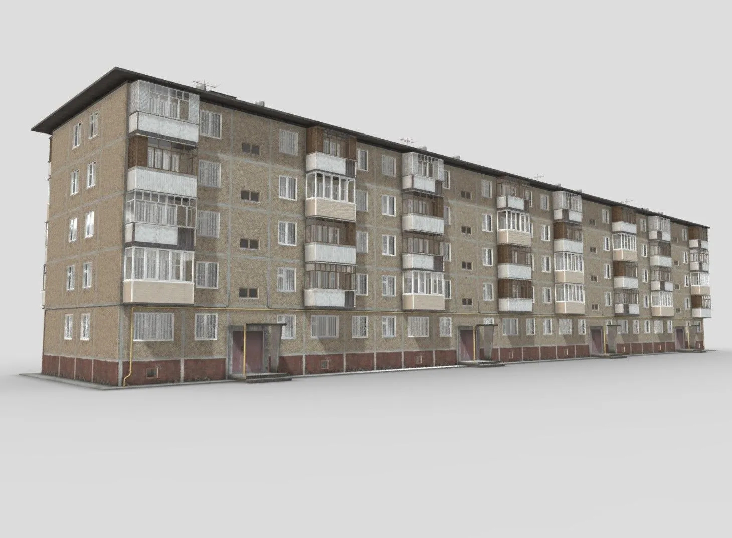 PBR Game 3D Models – Panel House Series I 464A Ussr