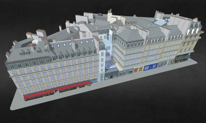 PBR Game 3D Models – Paris Apartment Haussmann Palais Building