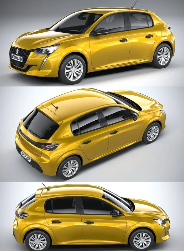 PBR Game 3D Models – Peugeot 208 basic 2020