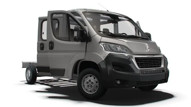 PBR Game 3D Models – Peugeot Boxer Chassis HQInterior CrCab 3800WB 2023