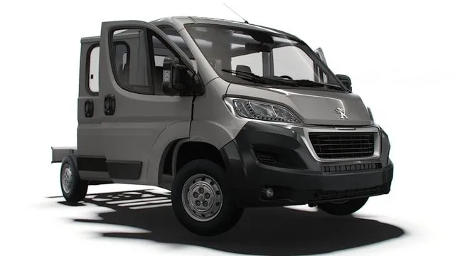 PBR Game 3D Models – Peugeot Boxer Chassis Truck CrCab 3450WB HQInterior 2023