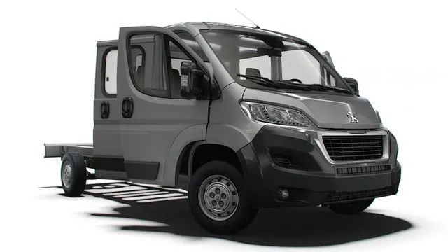 PBR Game 3D Models – Peugeot Boxer Chassis Truck CrCab 4035WBXL HQInterior 2023