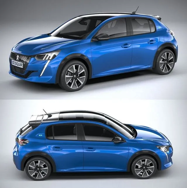 PBR Game 3D Models – Peugeot e-208 2020