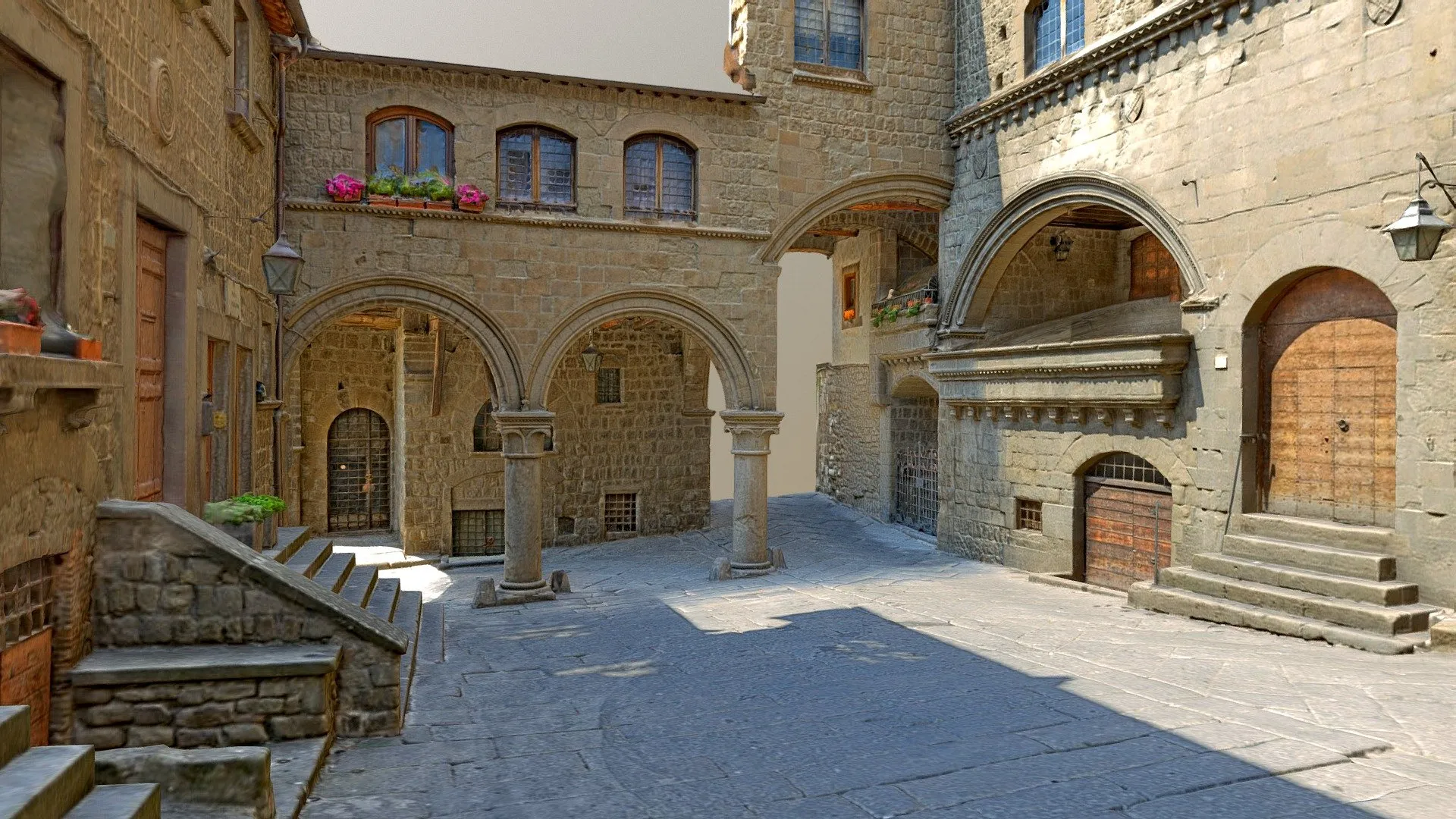 PBR Game 3D Models – Piazza San Pellegrino Viterbo Ad1100