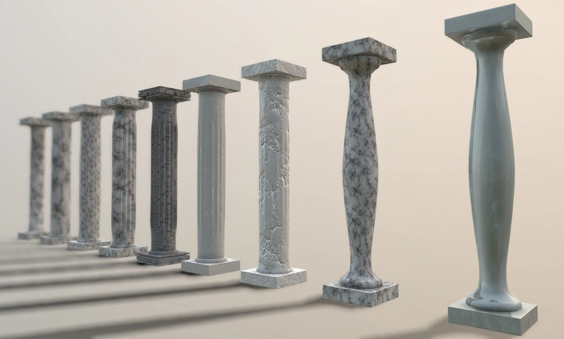 PBR Game 3D Models – Pillars Pack