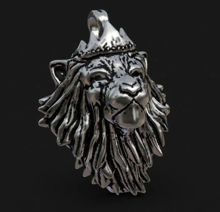 PBR Game 3D Models – Pingente Lion King Prata