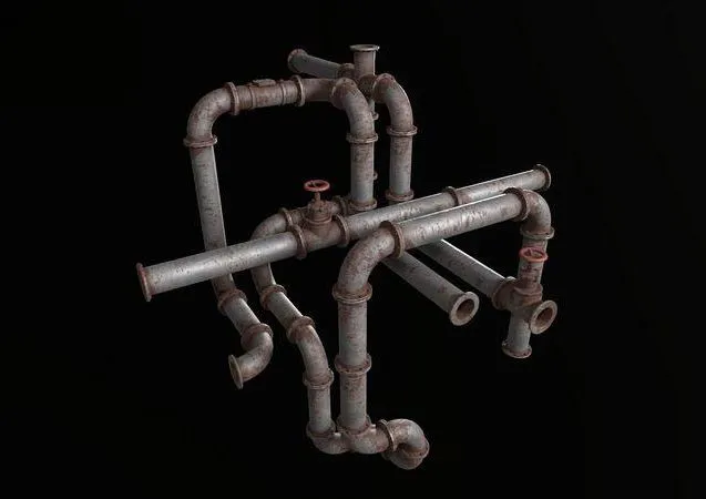 PBR Game 3D Models – Pipes modular industrial