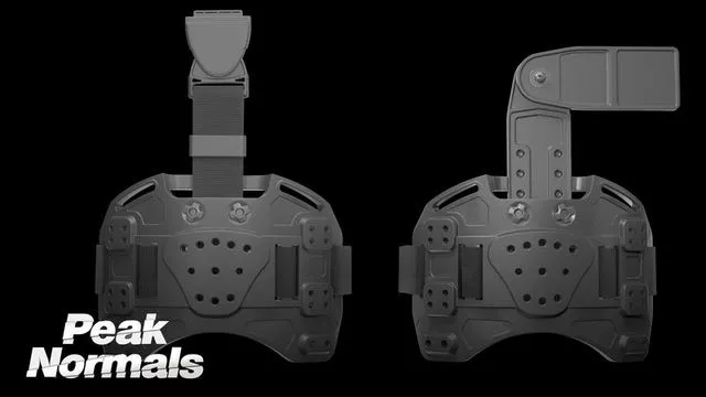 PBR Game 3D Models – Plaque de cuisse Twist-2 MOLLE Radar 1957 – Leg Plate