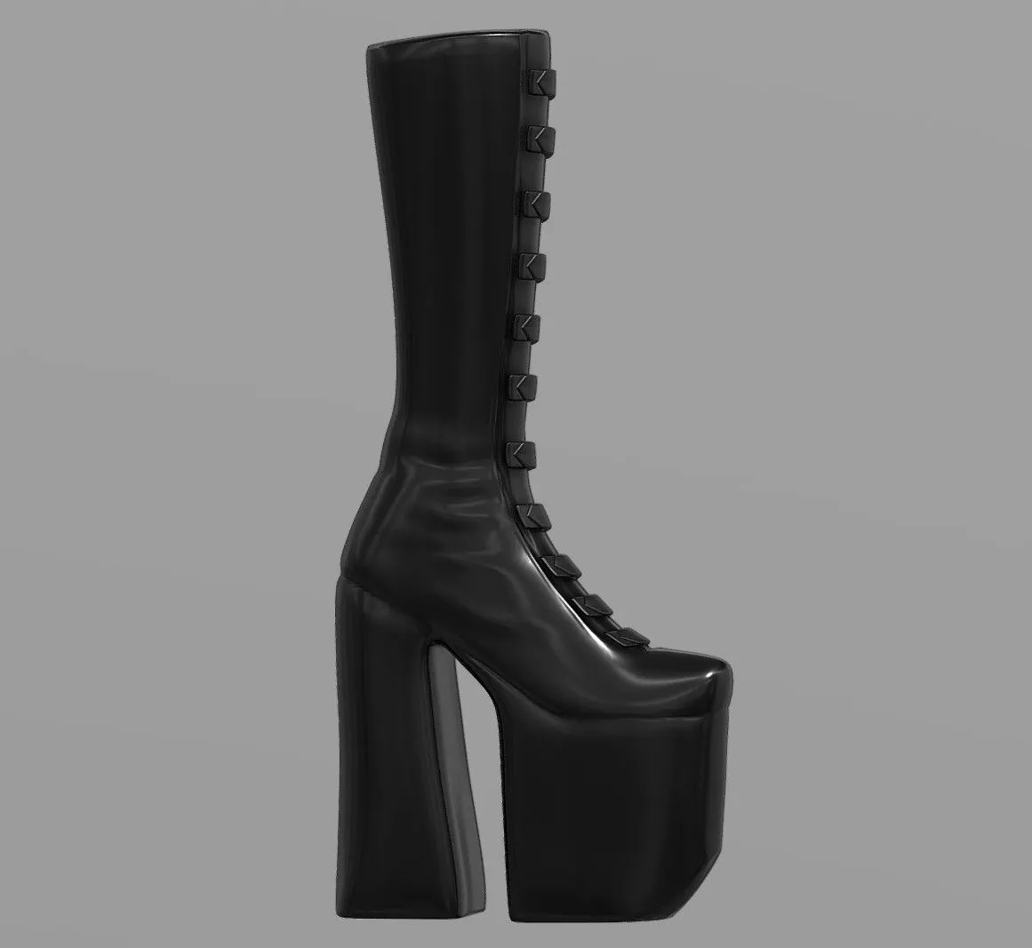 PBR Game 3D Models – Platform Boots High Heels Gothic Shoes
