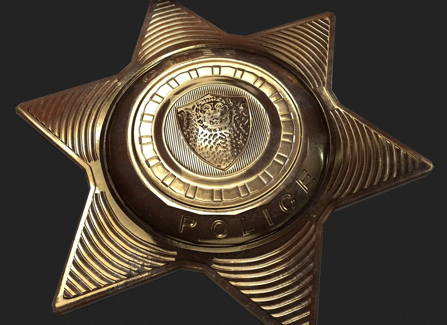 PBR Game 3D Models – Police Badge