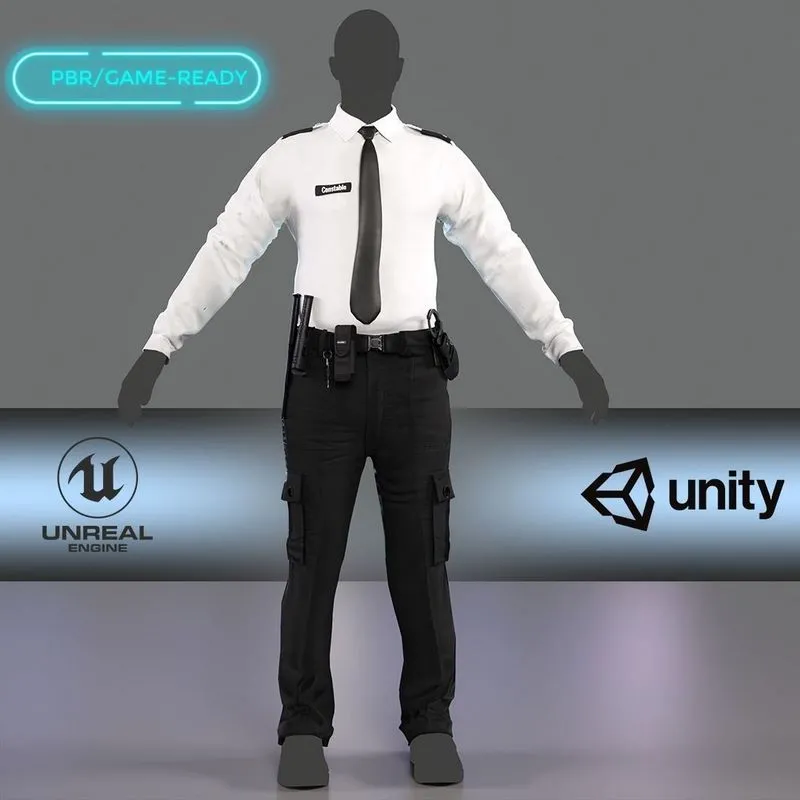 PBR Game 3D Models – Police Uniform Duty belt