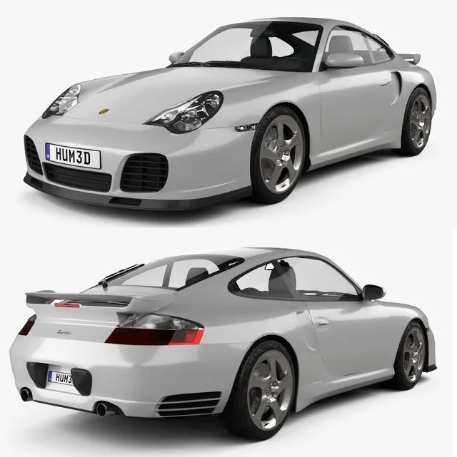 PBR Game 3D Models – Porsche 911 Turbo Coupe (996) 2000