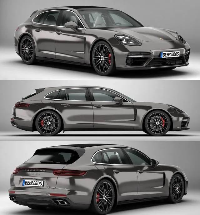 PBR Game 3D Models – Porsche Panamera Sport Turismo Turbo 2018