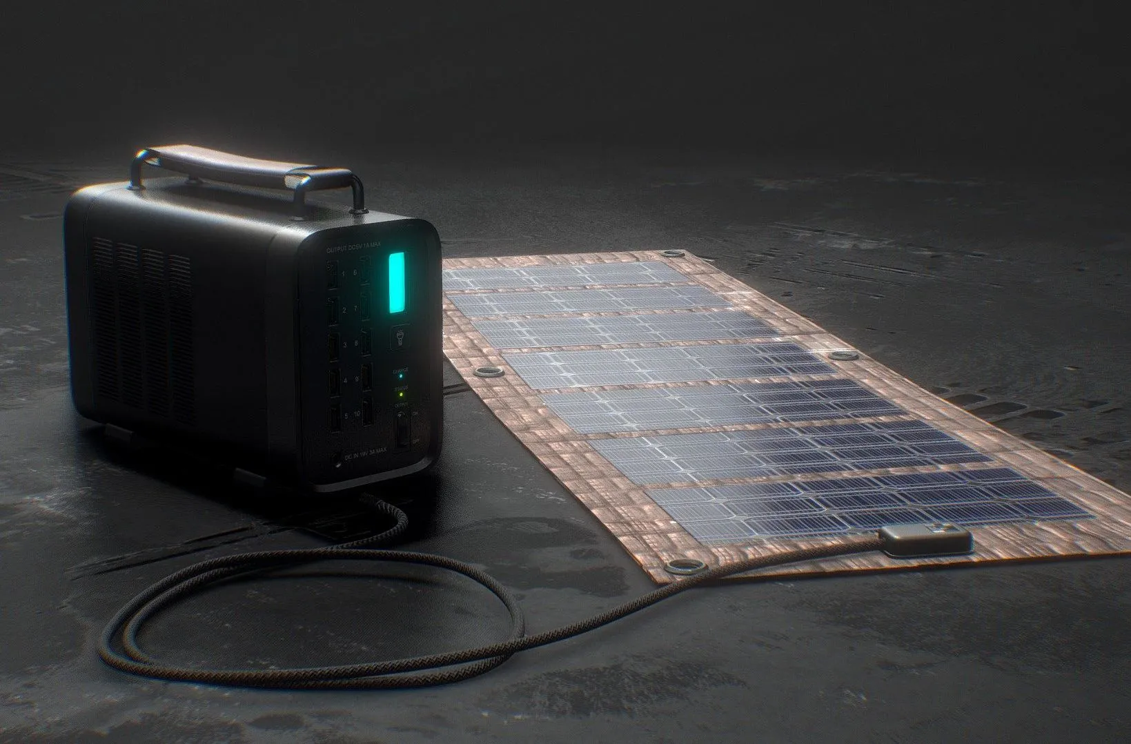 PBR Game 3D Models – Portable Solar Battery