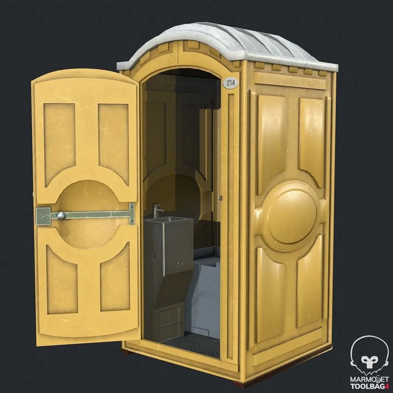 PBR Game 3D Models – Portable Toilet – WC