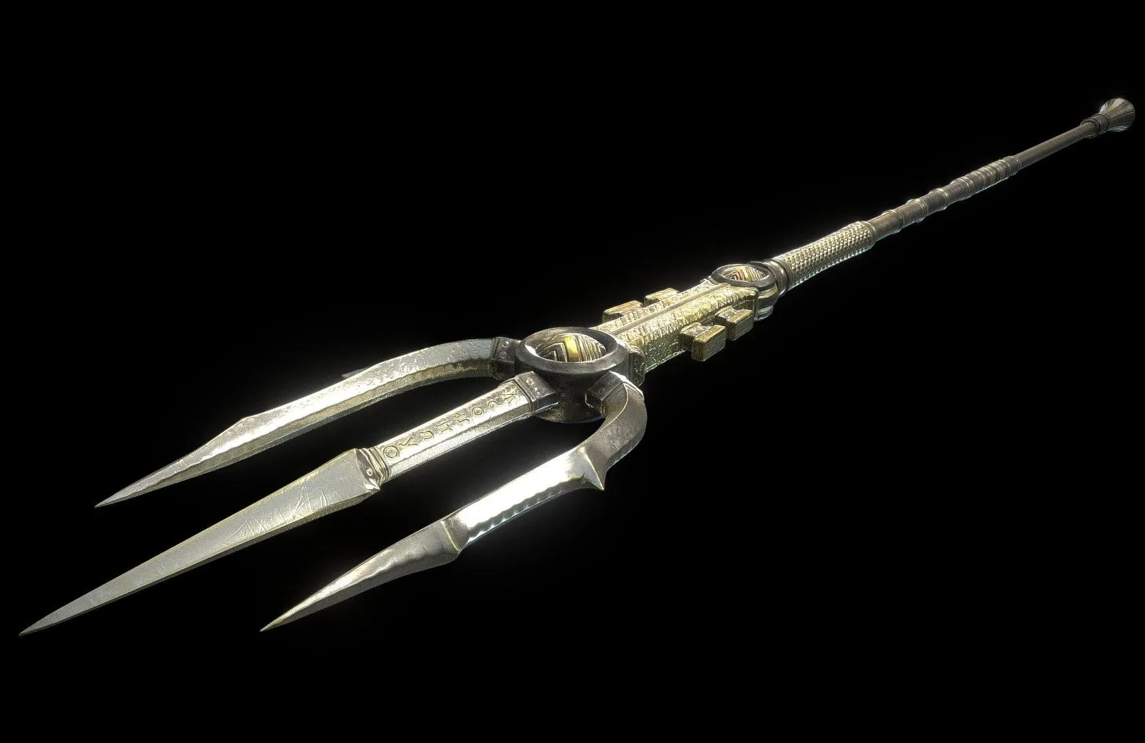 PBR Game 3D Models – Poseidons Trident Lowpoly V3