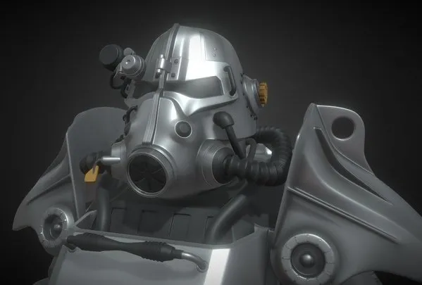 PBR Game 3D Models – Power Armor From Fallout. Model T45