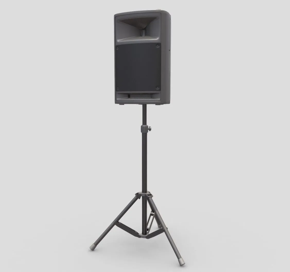 PBR Game 3D Models – Powered Speaker With Tripod