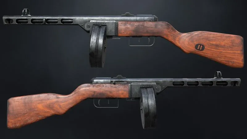 PBR Game 3D Models – PPSh-41 Submachine Gun
