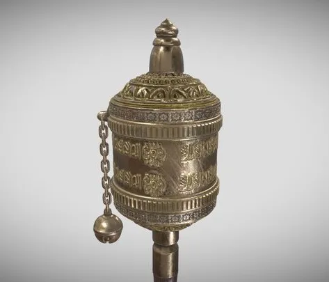 PBR Game 3D Models – Pray Wheel   PWP_Bumpato