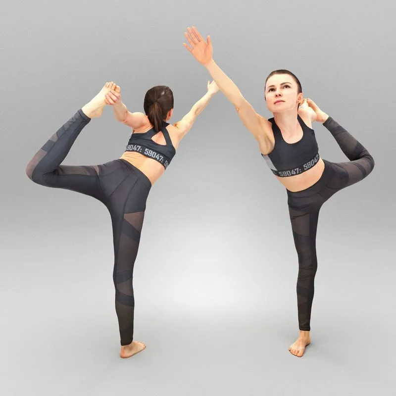 PBR Game 3D Models – Pretty woman doing yoga 433