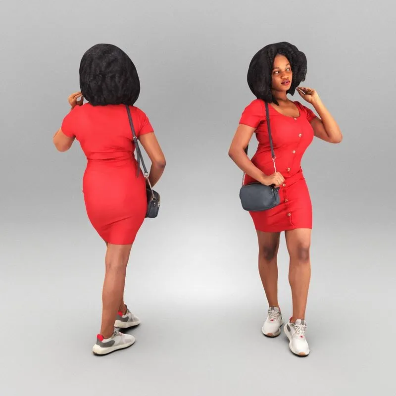 PBR Game 3D Models – Pretty woman in summer dress 361