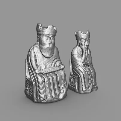 PBR Game 3D Models – Printable Lewis Chess Set   The King And Queen