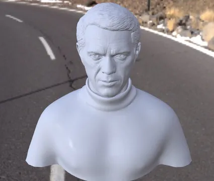 PBR Game 3D Models – Printable Steve Mc Queen Bust V3
