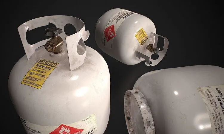 PBR Game 3D Models – Propane Tank usage dirty white