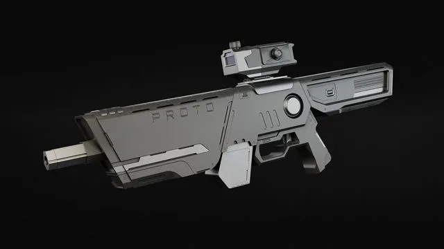 PBR Game 3D Models – Proto Rifle Scifi
