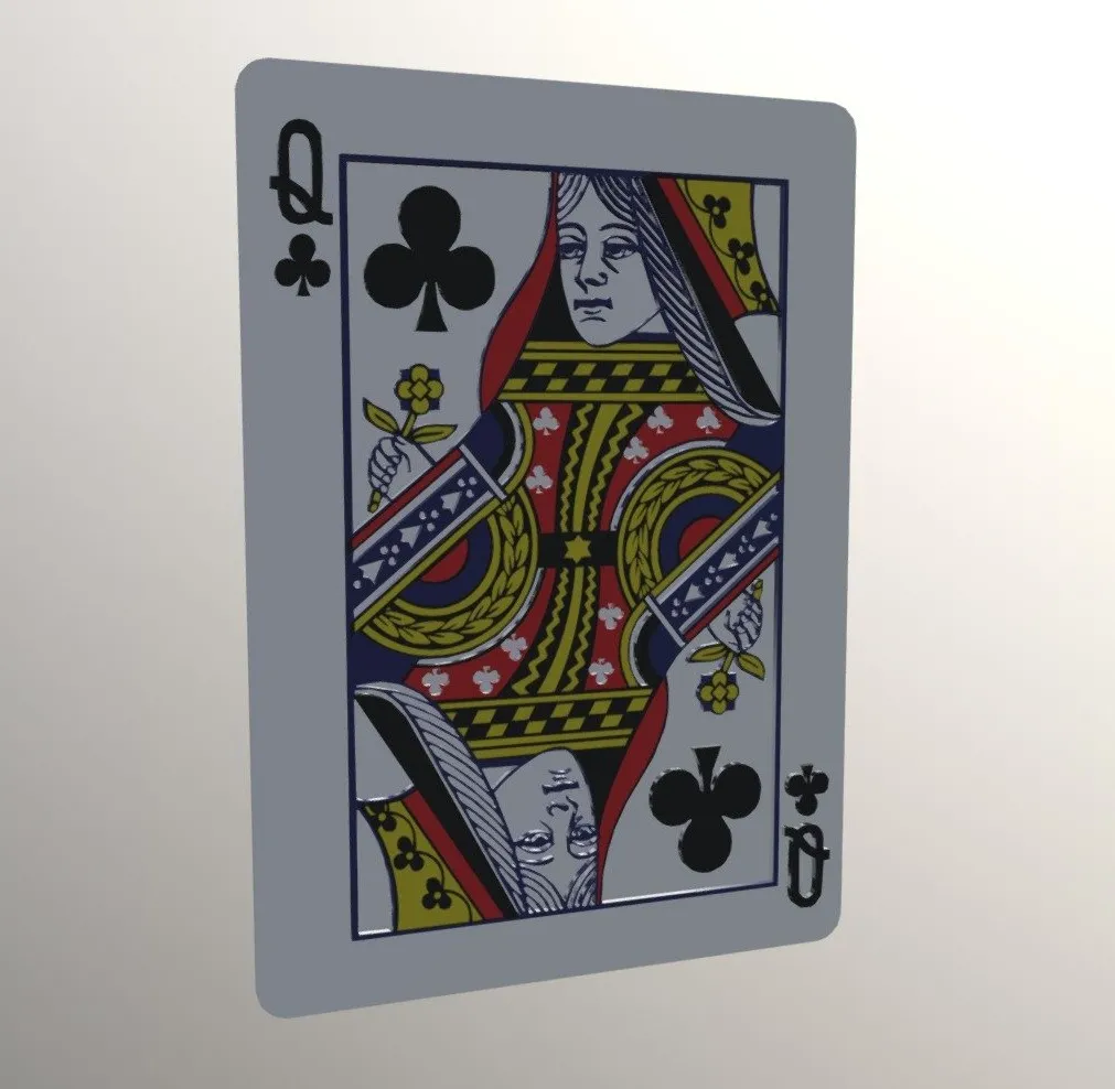 PBR Game 3D Models – Queen Of Clubs (2)