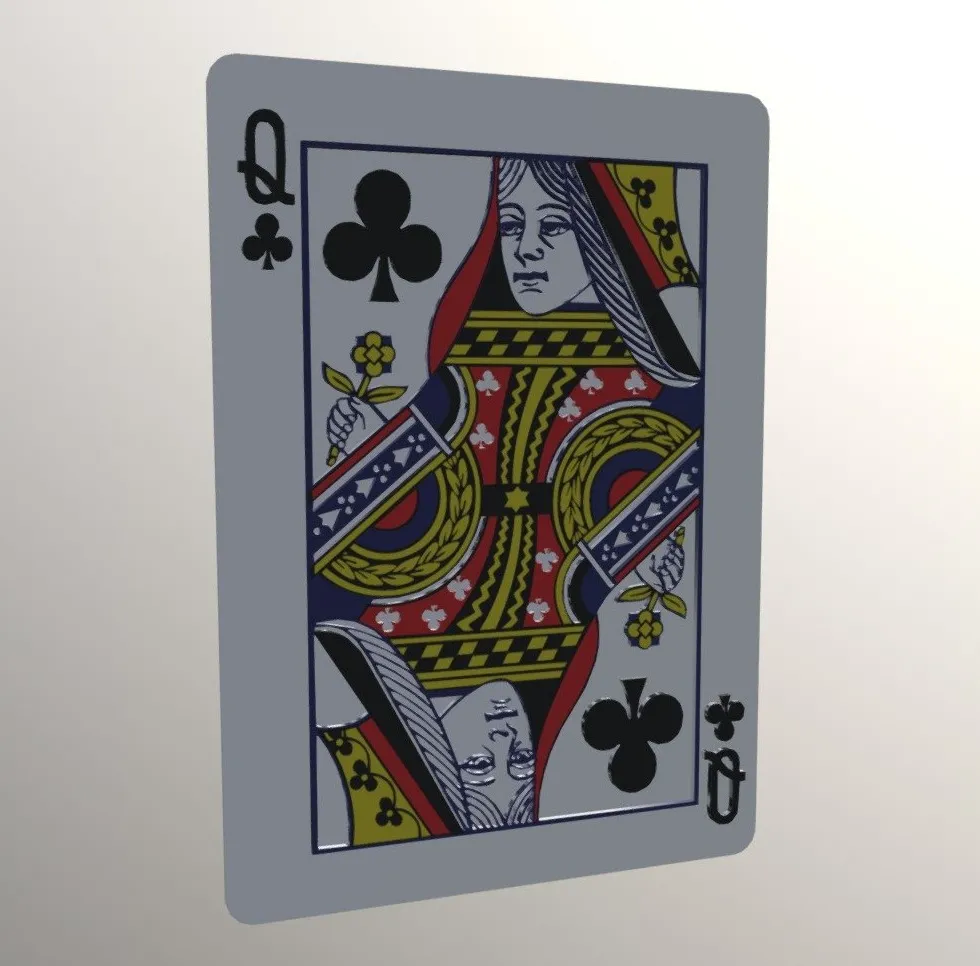 PBR Game 3D Models – Queen Of Clubs