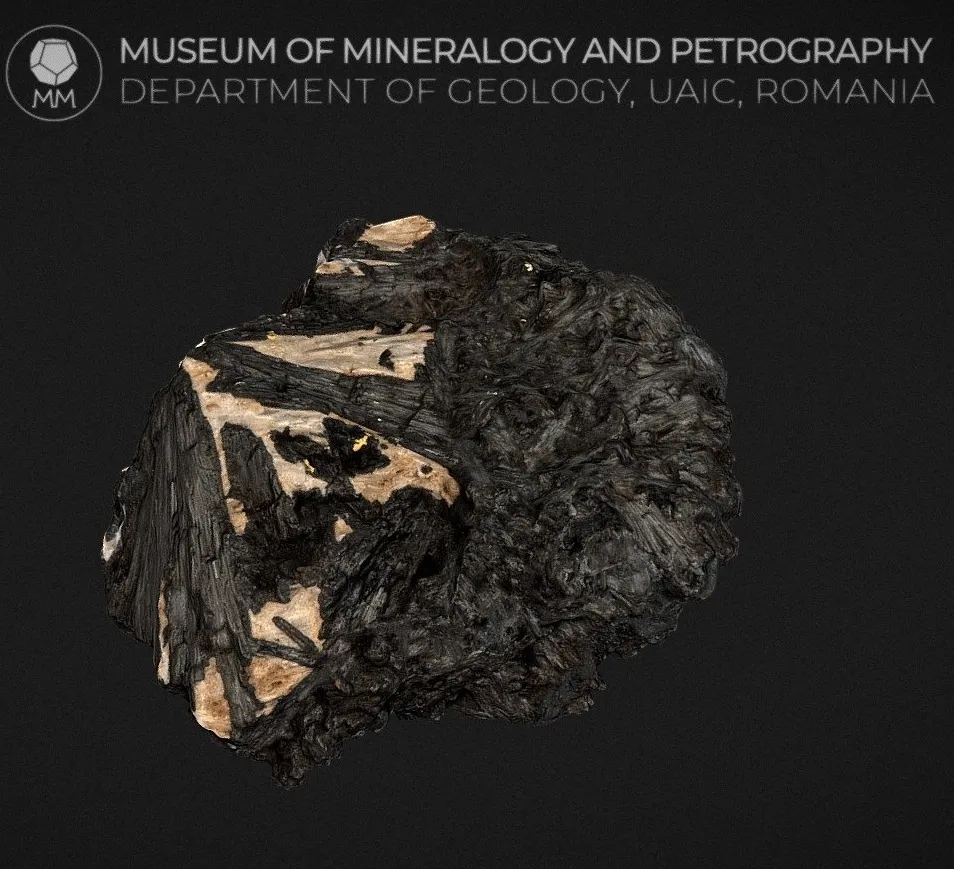 PBR Game 3D Models – Radial Sprays Of Pyrolusite Crystals On Matrix