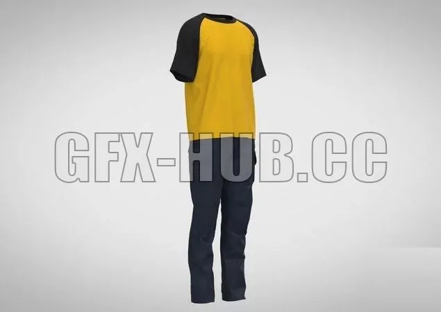 PBR Game 3D Models – Raglan T-Shirt