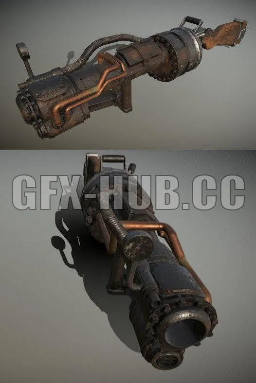 PBR Game 3D Models – Rail Spike Gun