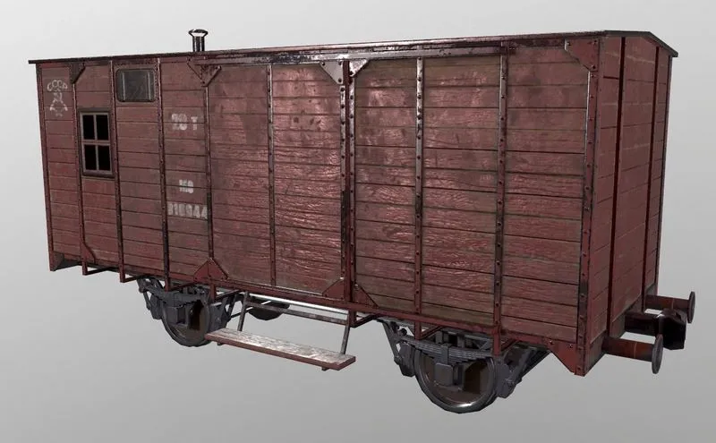PBR Game 3D Models – Railcar old train car