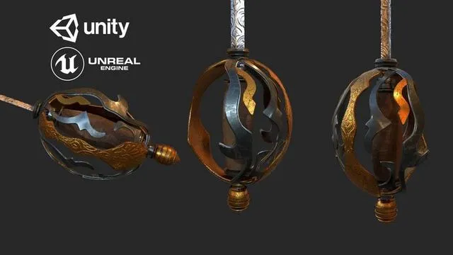 PBR Game 3D Models – Rapier sword