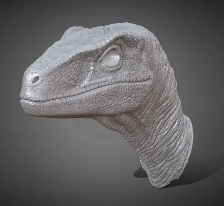 PBR Game 3D Models – Raptor Head (Printable)