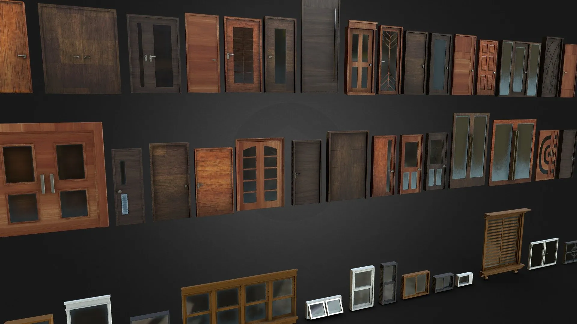 PBR Game 3D Models – Realistic Door Window Vrvx