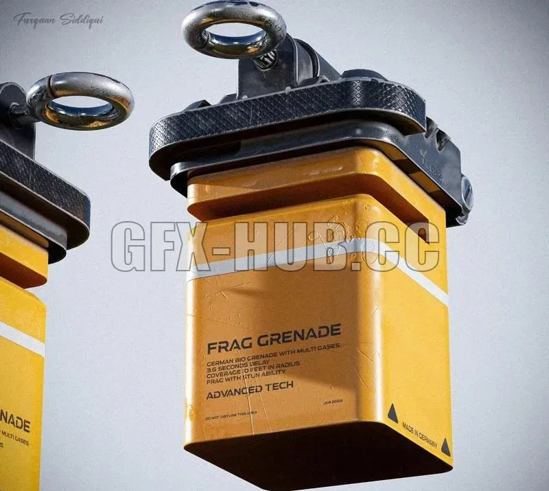 PBR Game 3D Models – Realistic Sci-fi Frag Grenade