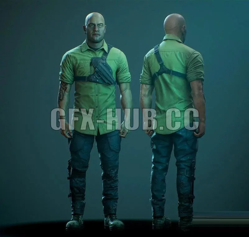 PBR Game 3D Models – Realistick Human Torso