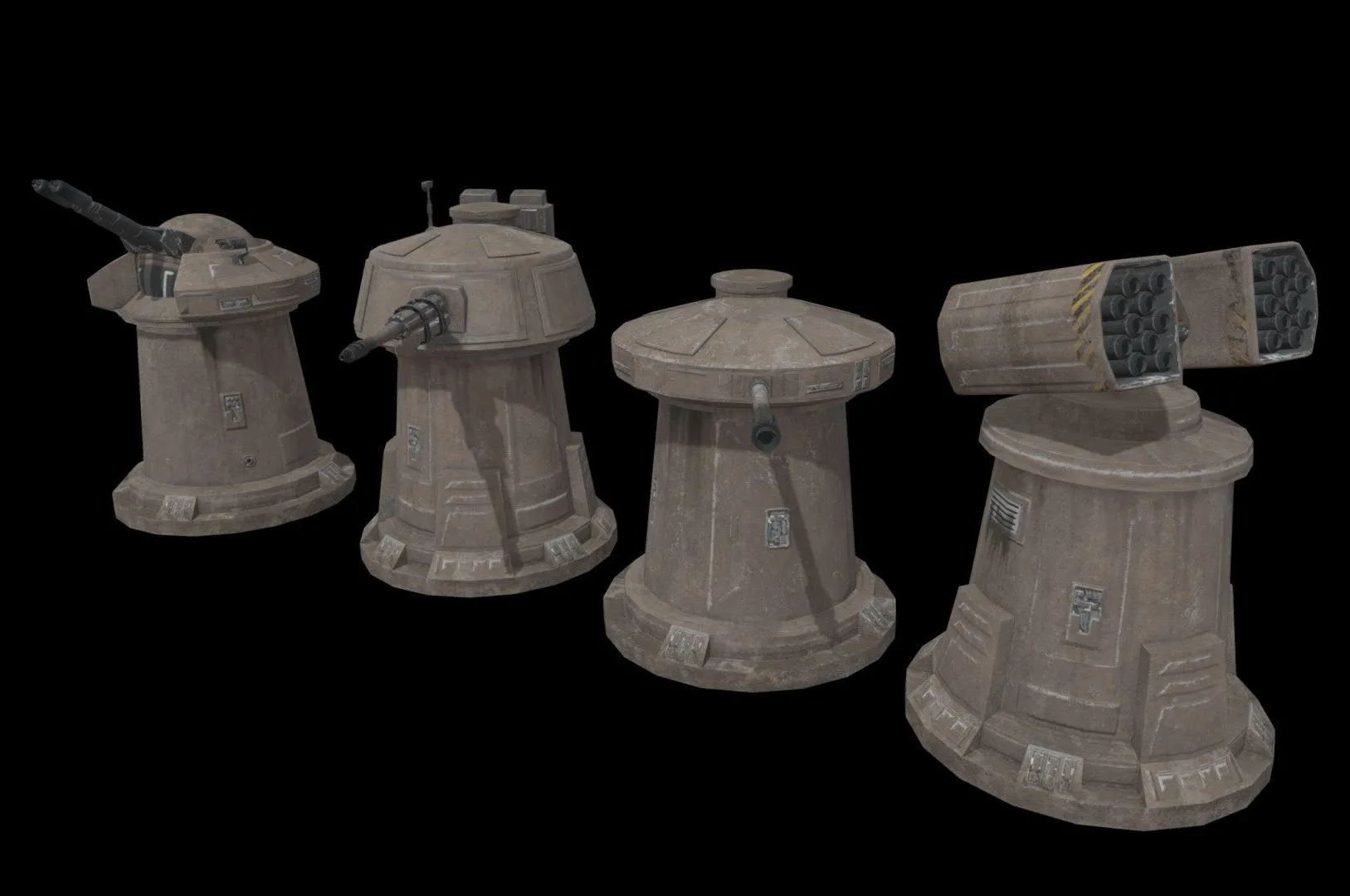 PBR Game 3D Models – Rebellion Turrets