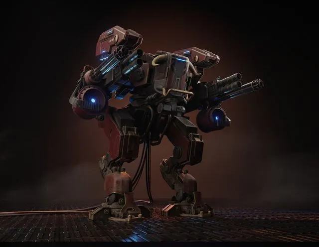 PBR Game 3D Models – Red Bull Mech