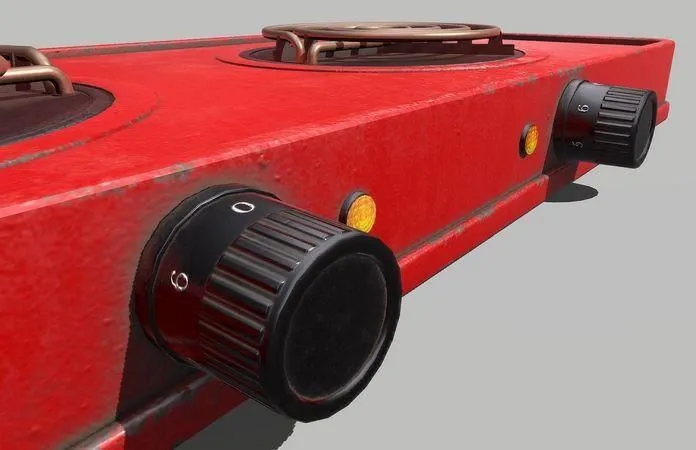 PBR Game 3D Models – Red Cooktop
