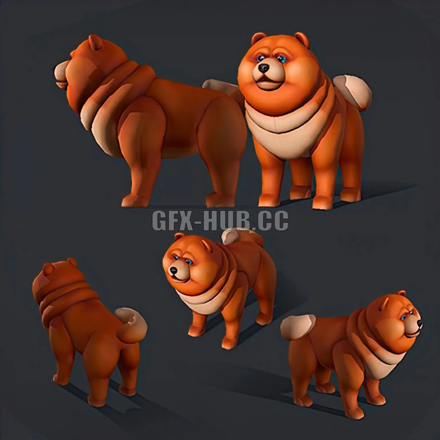 PBR Game 3D Models – Red Dog