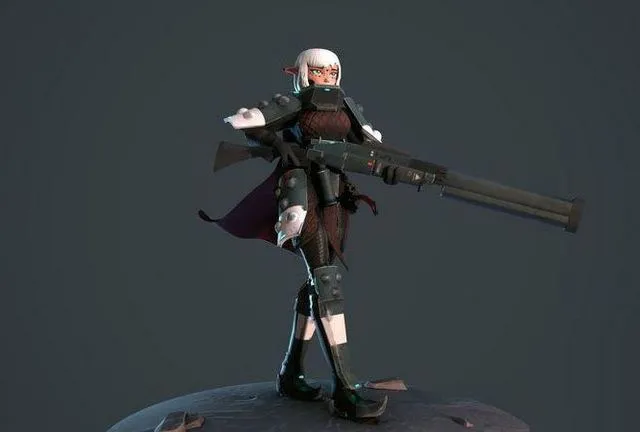 PBR Game 3D Models – Red Moon Sniper