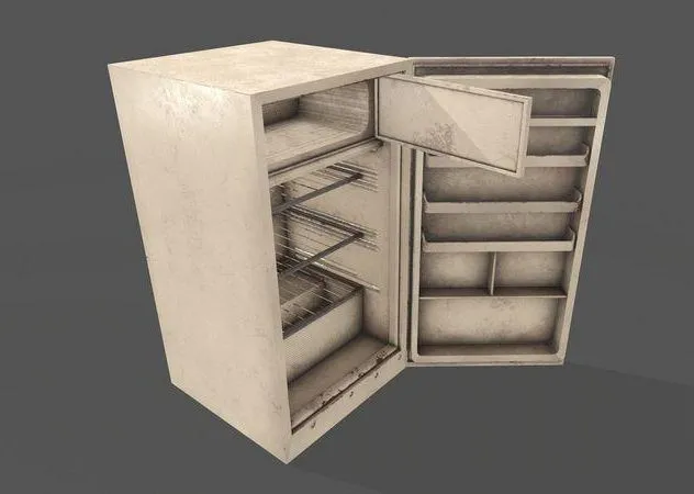 PBR Game 3D Models – Refrigerator Dirty