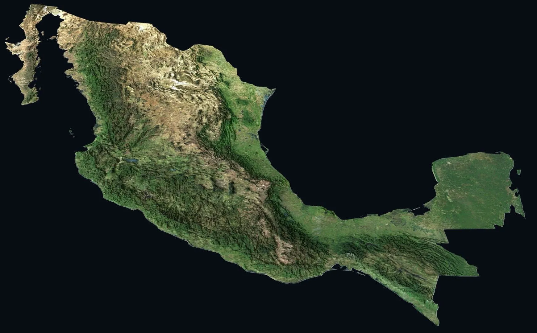 PBR Game 3D Models – Relief Map Model Of Mexico